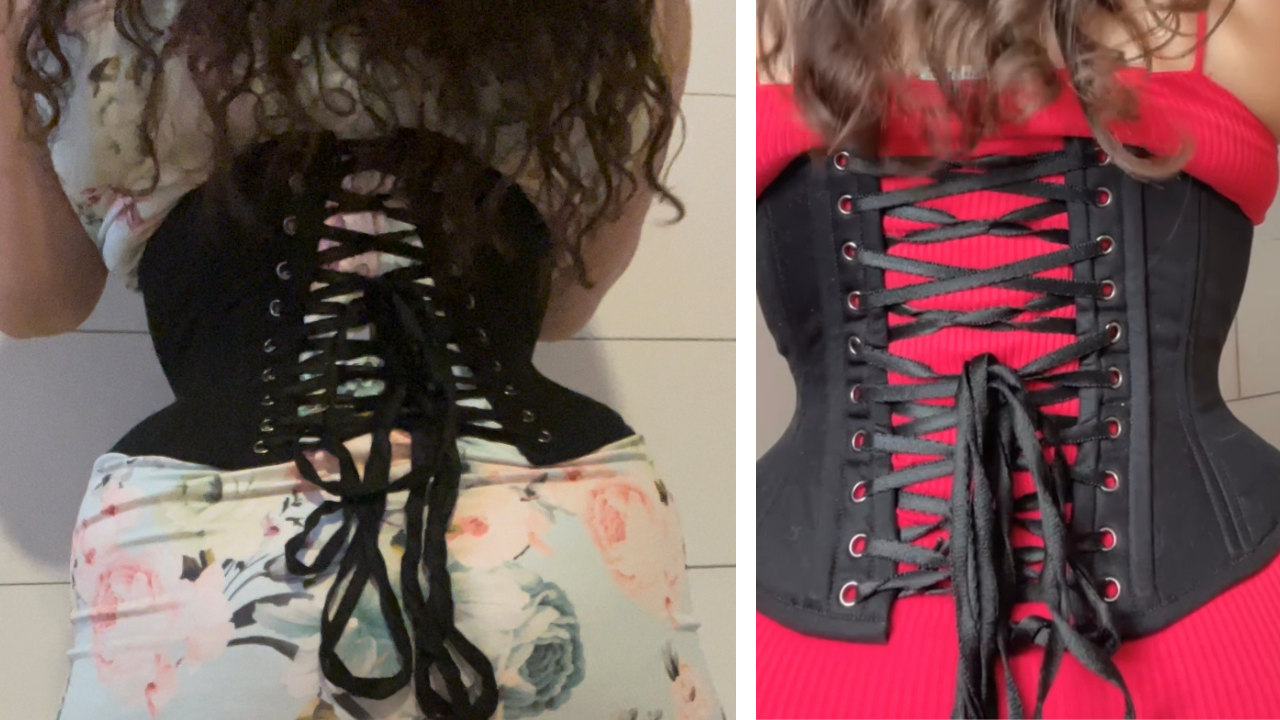 How do I get my grommets parallel lines in the back of the corset?